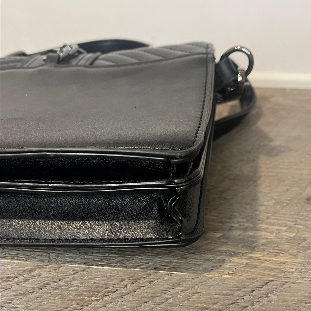 Quilted Leather Crossbody - Top Handle Satchel - Shoulder Purse - Picture 4 of 11